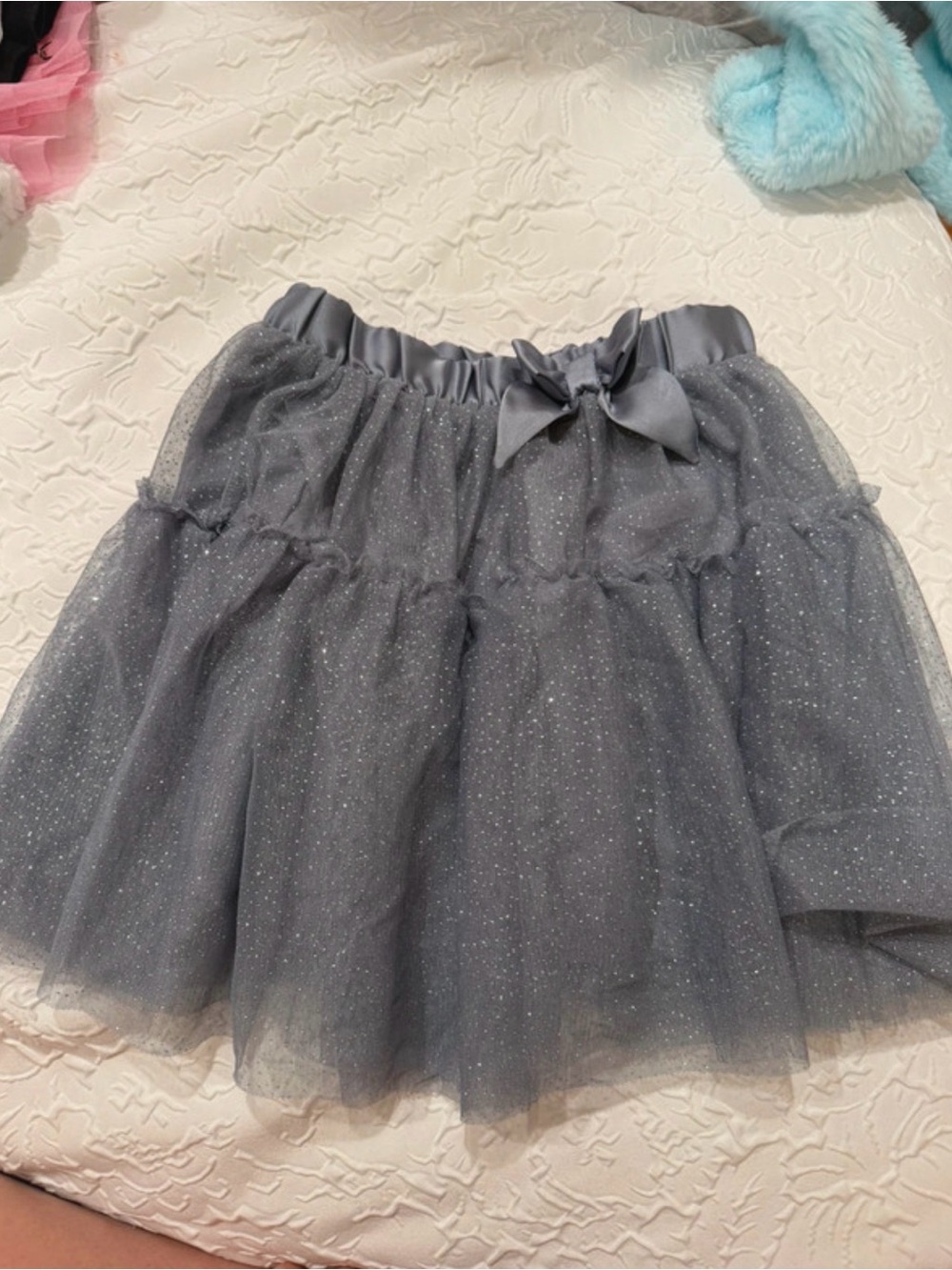 H&M Sparkle Gray Tulle Skirt with Bow
